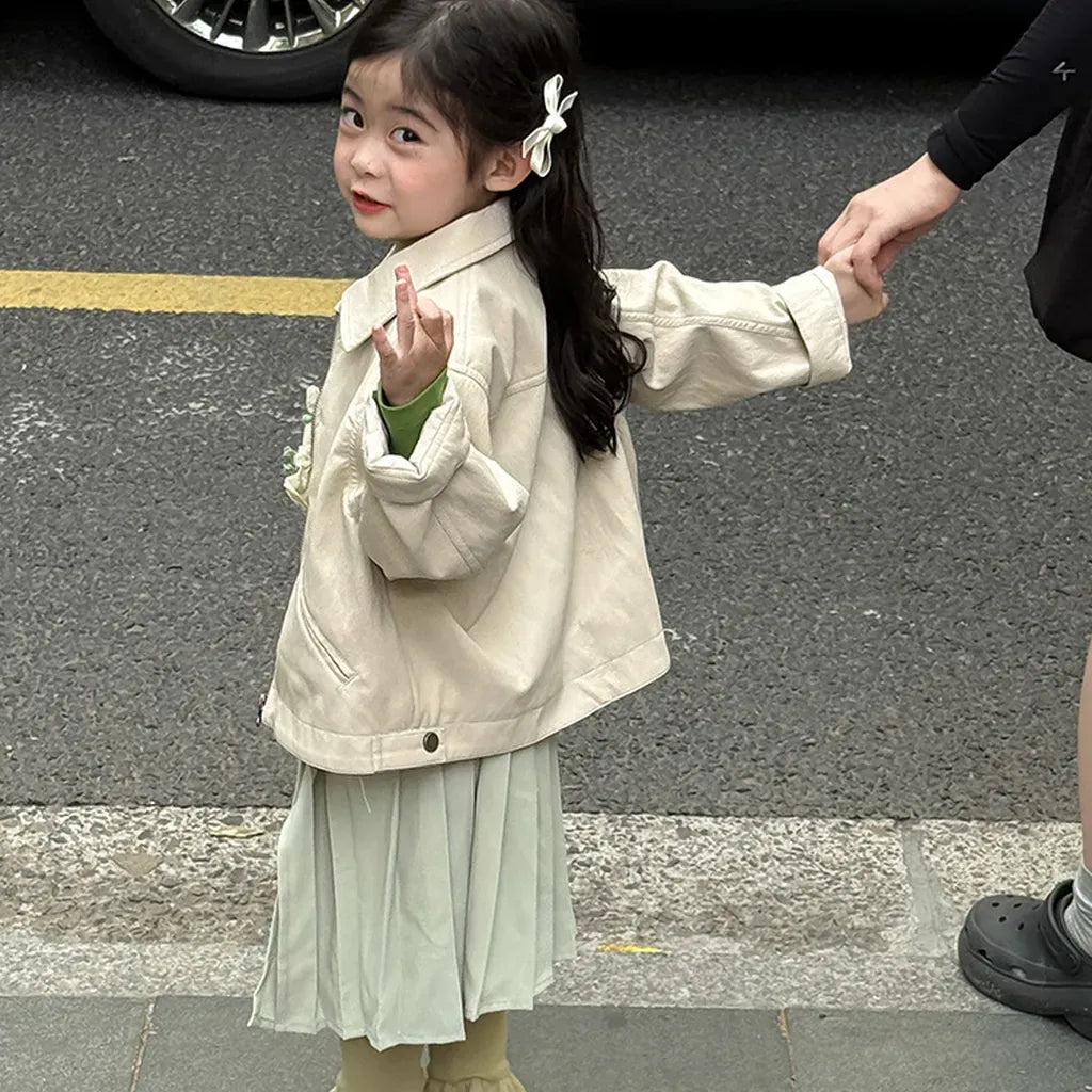 ショートコート・ジャケット・ジャンパー フェイクレザーショートジャケット フルジップアウター レトロブルゾン【mh0011064】