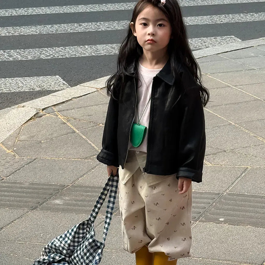 ショートコート・ジャケット・ジャンパー フェイクレザーショートジャケット フルジップアウター レトロブルゾン【mh0011064】