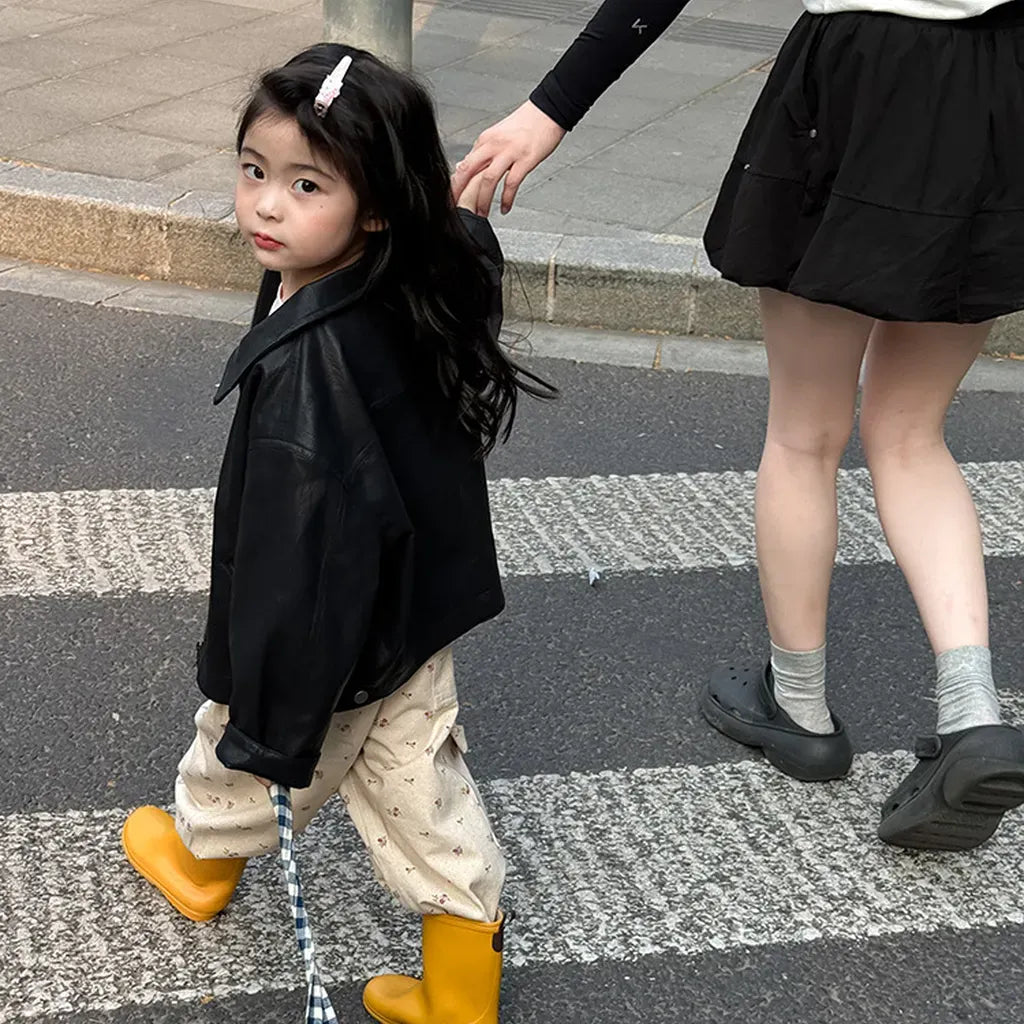 ショートコート・ジャケット・ジャンパー フェイクレザーショートジャケット フルジップアウター レトロブルゾン【mh0011064】