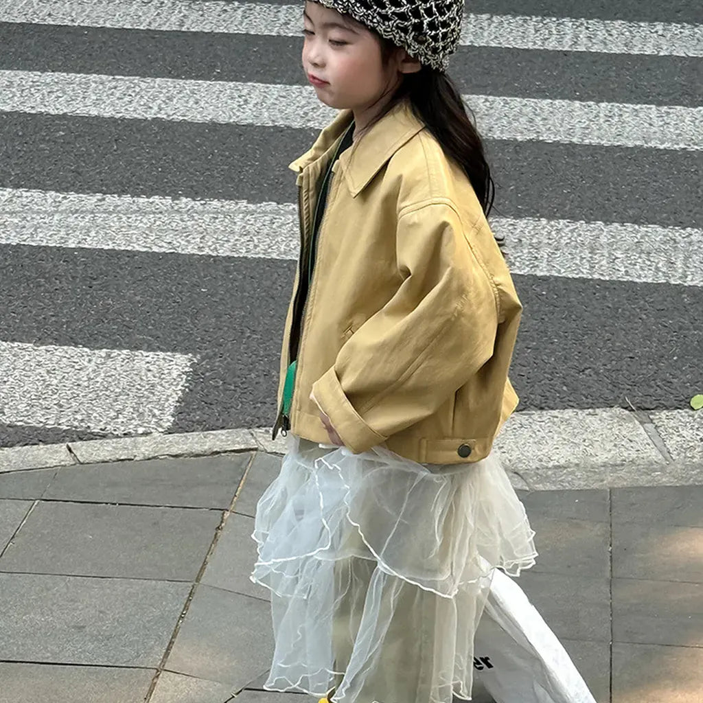 ショートコート・ジャケット・ジャンパー フェイクレザーショートジャケット フルジップアウター レトロブルゾン【mh0011064】