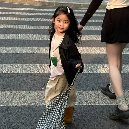 ショートコート・ジャケット・ジャンパー フェイクレザーショートジャケット フルジップアウター レトロブルゾン【mh0011064】