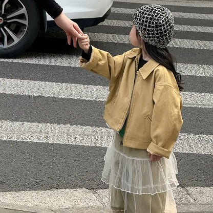 ショートコート・ジャケット・ジャンパー フェイクレザーショートジャケット フルジップアウター レトロブルゾン【mh0011064】