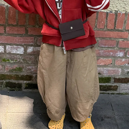 ロングパンツ・スウェットパンツ ワイドシルエットパンツ 裾絞りバルーンパンツ イージーパンツ【mh0011067】