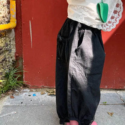 ロングパンツ・スウェットパンツ ワイドシルエットパンツ 裾絞りバルーンパンツ イージーパンツ【mh0011067】