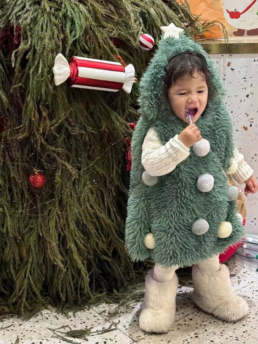 ノースリーブワンピース クリスマスツリーコスチューム なりきりキッズベビー パーティウェア【mh0011793】