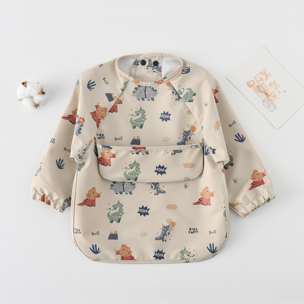 よだれかけ Mi Triceratops / S Long Sleeve PU Waterproof Bib 長袖 PU 防水 お食事エプロン【mh0012236】
