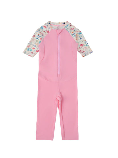 ベビー用水着 Mid Pants Swimsuit Pink Coral [Swimsuit + Swimming Cap] / 90 ボーイズ水着 長袖長ズボンつなぎスイムウェア ラッシュガード【mh0009324】