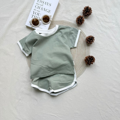 半袖セットアップ Mint Green / 73cm comfortable sports short-sleeved shorts suit【mh0009524】