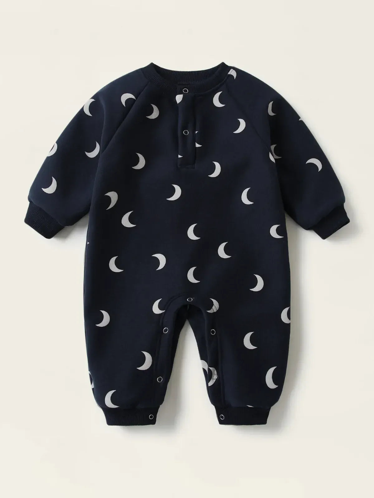 長袖ロンパース moon / 24M  90CM ベビーロンパース 月ムーンプリント裏フリース長袖ジャンプスーツ【mh0008152】