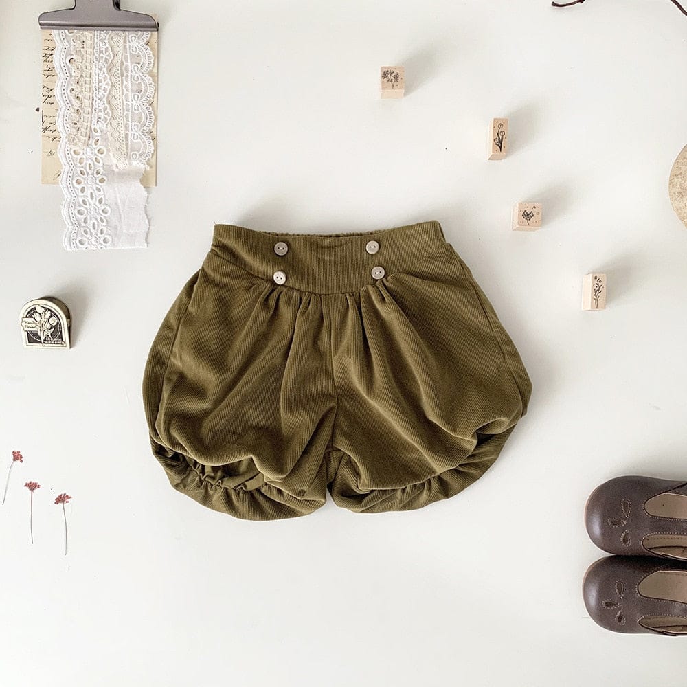 ハーフパンツ・ショートパンツ mustard green / 73cm ベビー キッズ コーデュロイ かぼちゃパンツ バルーン ブルマパンツ ガールズ