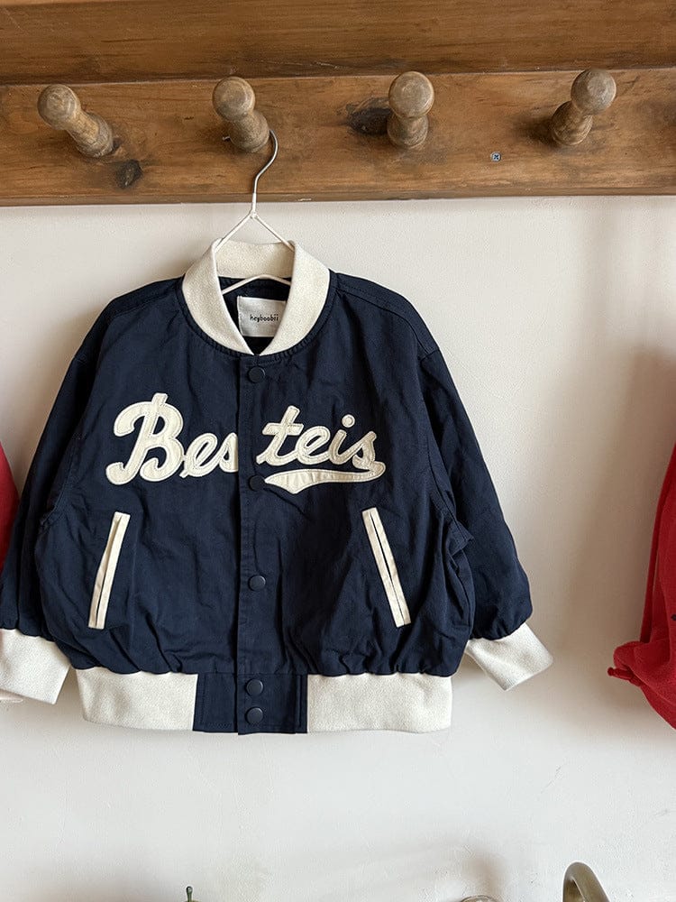 ショートコート・ジャケット・ジャンパー Navy / 90cm レターロゴワッペンスタジアムジャンパーブルゾン【mh0011043】