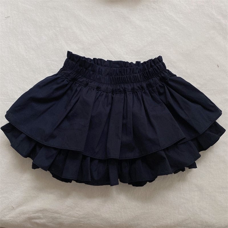 ハーフパンツ・ショートパンツ navy blue / 18M/80cm キッズ レイアード フリル パンツイン スカート ネイビーブルー ガールズ