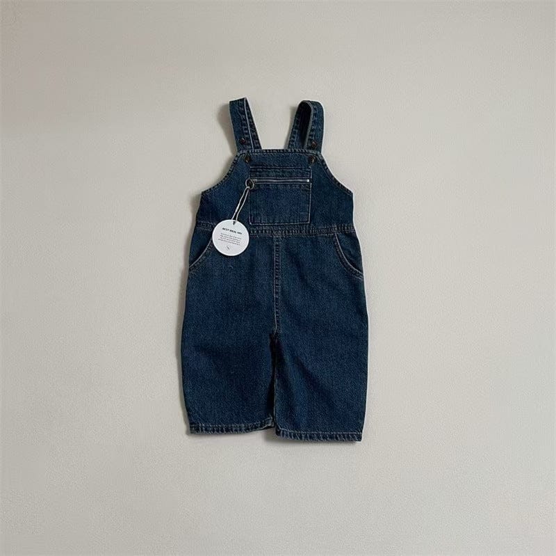 オーバーオール Navy Blue / 73cm ベビーオーバーオール ジッパーポケットデニムサスペンダーパンツ【mh0009160】