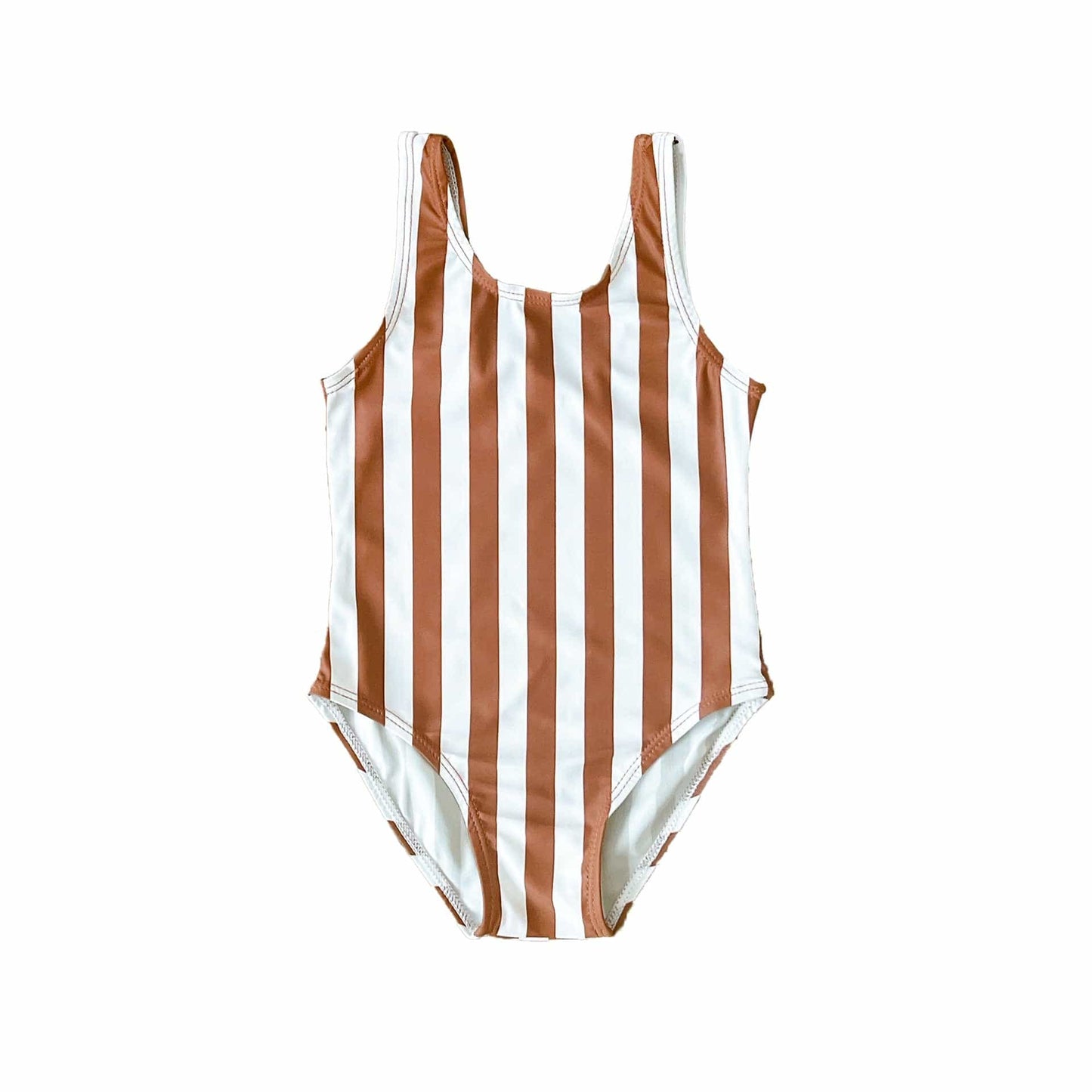 ベビー用水着 One-piece swimsuit with brick red stripes / 80 ガールズ水着 ノースリーブワンピーススイムウェア ラッシュガード【mh0009316】