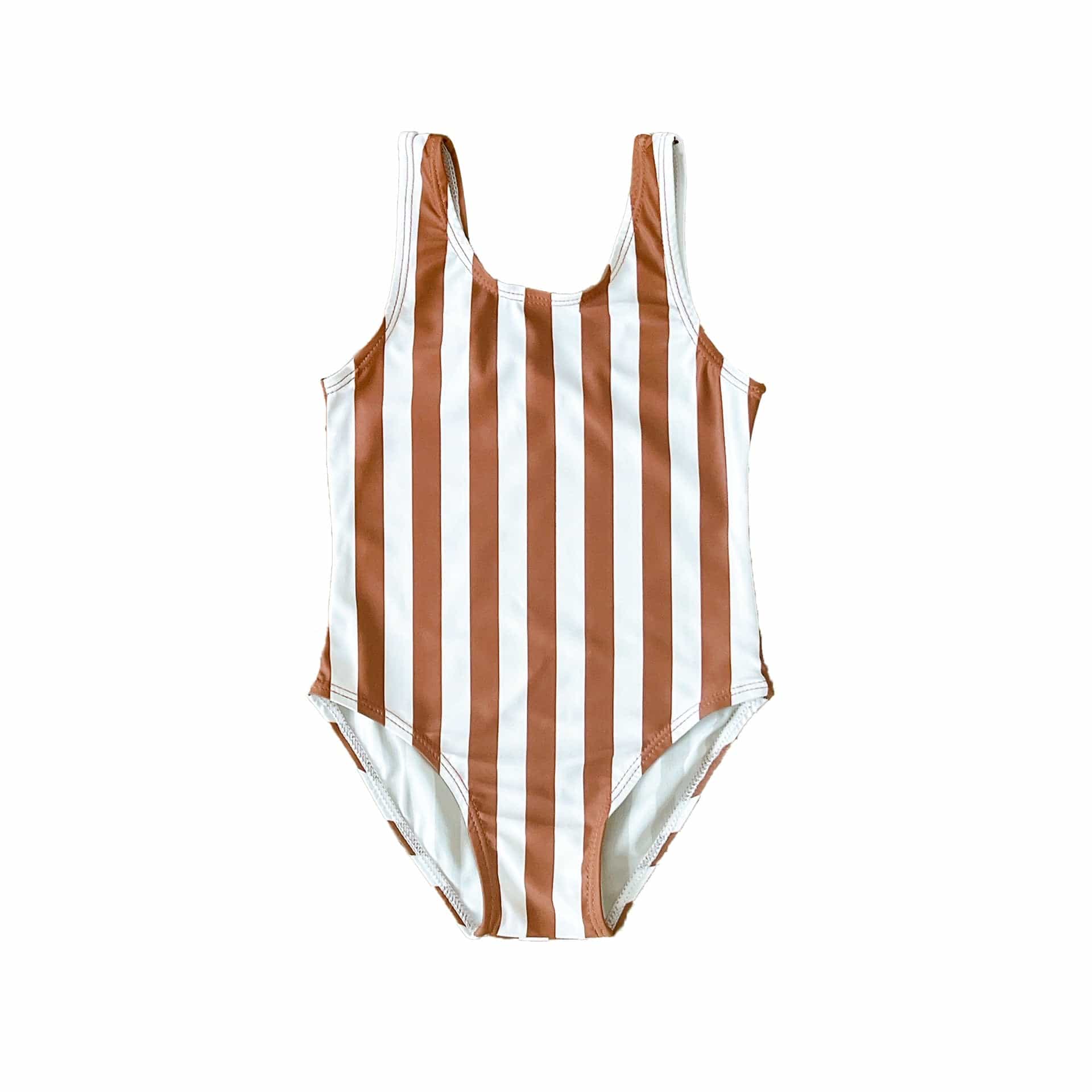 ベビー用水着 One-piece swimsuit with brick red stripes / 80 ガールズ水着 ノースリーブワンピーススイムウェア ラッシュガード【mh0009316】