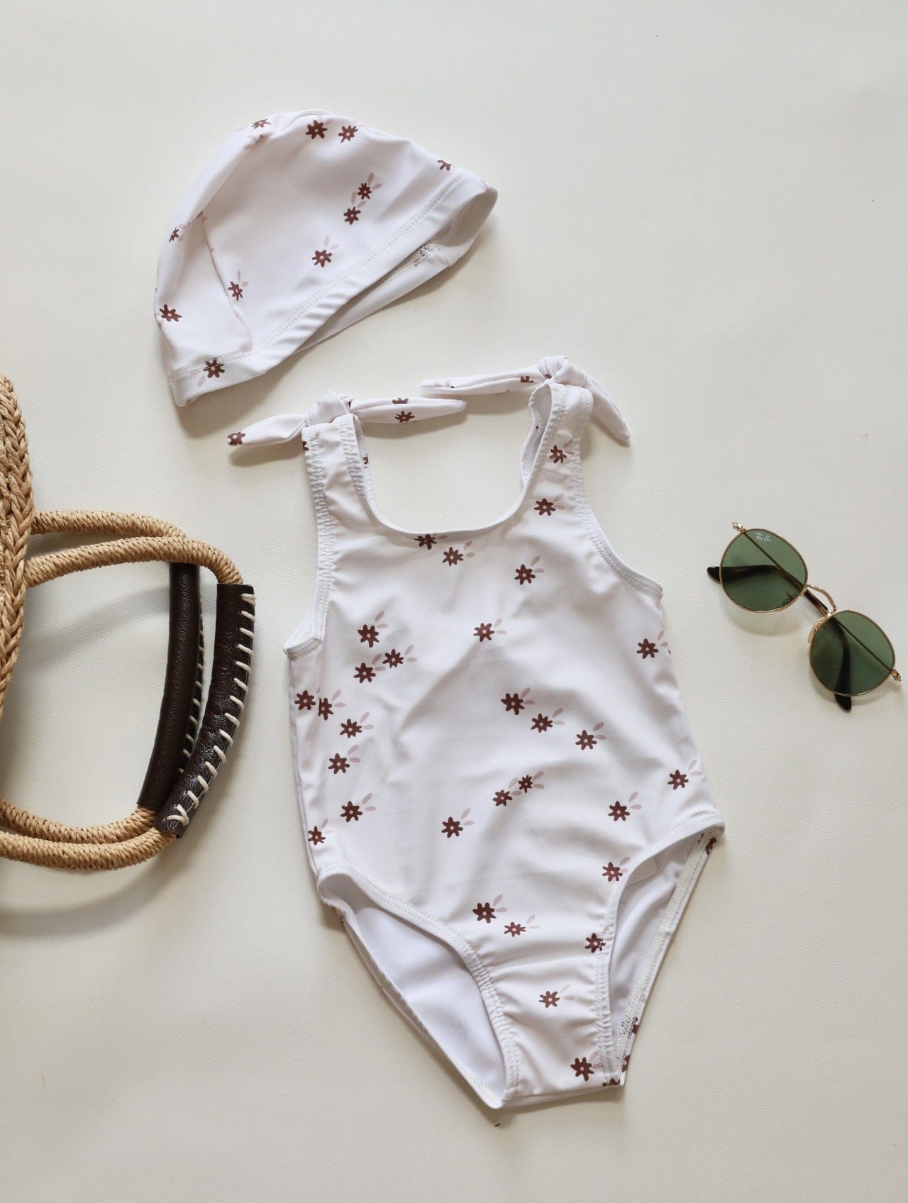 ベビー用水着 One-piece swimsuit with white delphinium / 80 ガールズ水着 ノースリーブワンピーススイムウェア ラッシュガード【mh0009315】