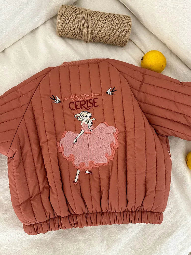 ショートコート・ジャケット・ジャンパー Orange / 24M  90CM キッズアウター バック刺繍キルティングパデッドブルゾンジャケット【mh0008226】