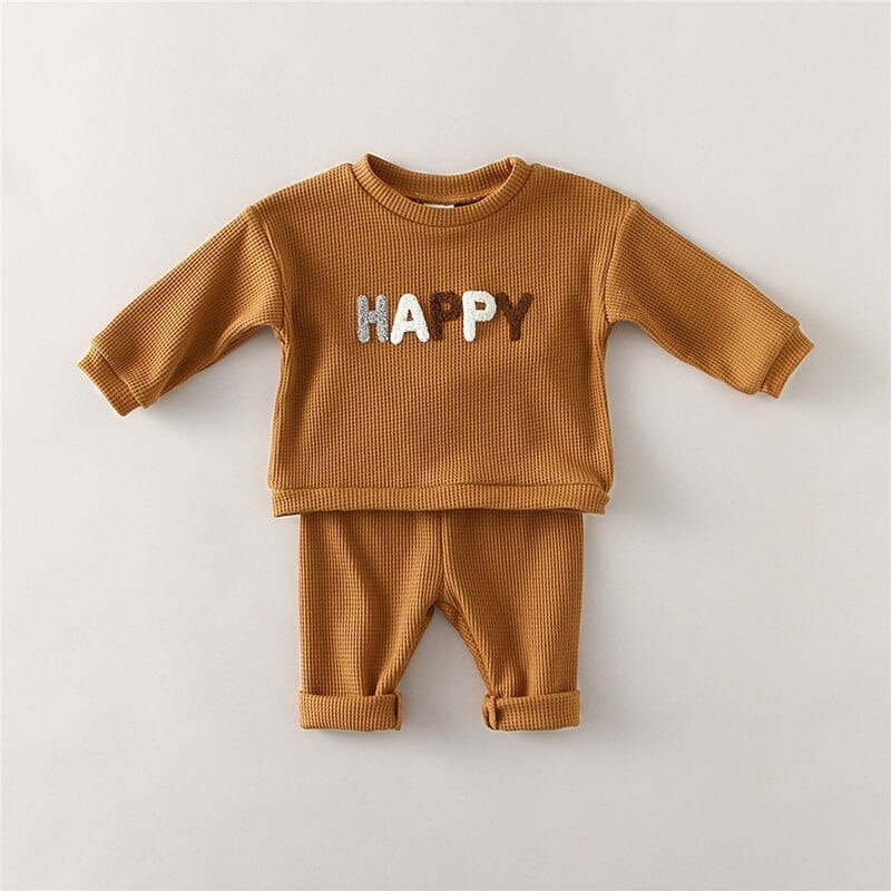 長袖セットアップ Orange / 66cm / 取り寄せ（3〜14日） ☺︎ ベビー レインボー 刺繍 セットアップ トップス ルーズ パンツ