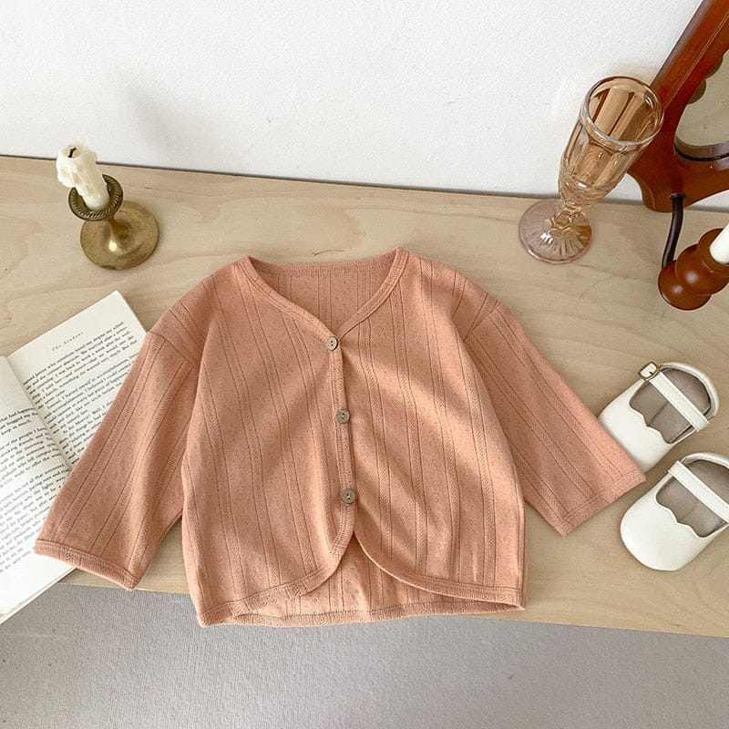 カーディガン・パーカー orange / 6M/66cm ベビー サマー レース ニット カーディガン 日除け 冷房対策 薄手 4カラー ユニセックス