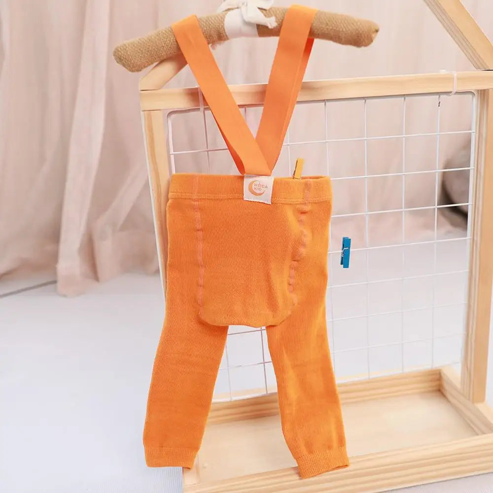 レギンスパンツ orange / L  2-3Y ☺︎ ベビーパンツ サスペンダータイツ レギンスパンツ