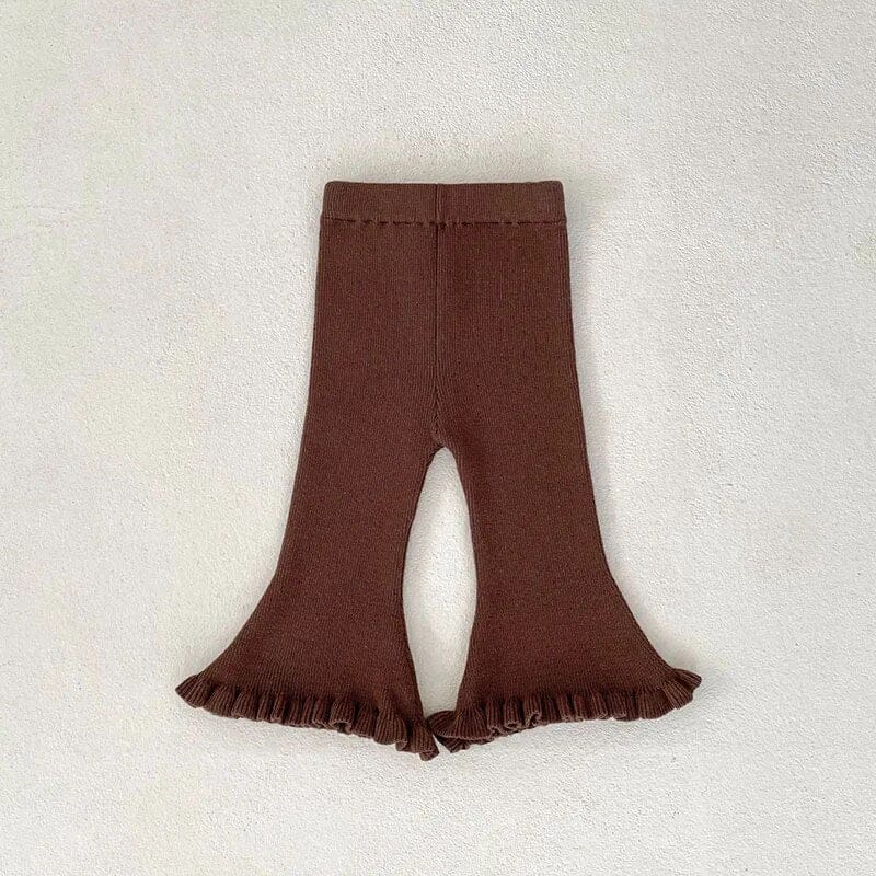 長袖シャツ・ブラウス pants / 66cm 6M ベビー長袖ブラウス フレアパンツ 単品 フラワー 花柄プリントトップス 無地ニットパンツ ガールズ 女の子 子供服