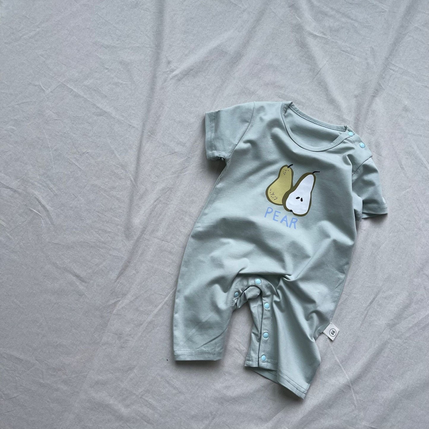 半袖ロンパース Pear / 66cm ベビーロンパース 梨/バナナプリント半袖ボディスーツ【mh0009169】
