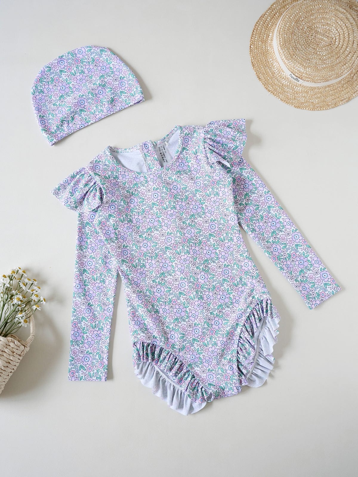 ベビー用水着 pick up the light / 140 ジュニアガールズ水着 長袖ワンピーススイムウェア ラッシュガード【mh0009333】