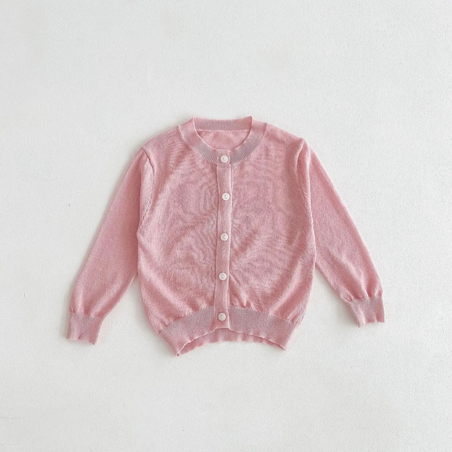カーディガン・パーカー pink / 12M  80cm / 取り寄せ（7〜21日） キッズカーディガン サマーカーディガンジャケット 薄手 シンプルベーシック 日除け クーラー冷房対策 5カラー