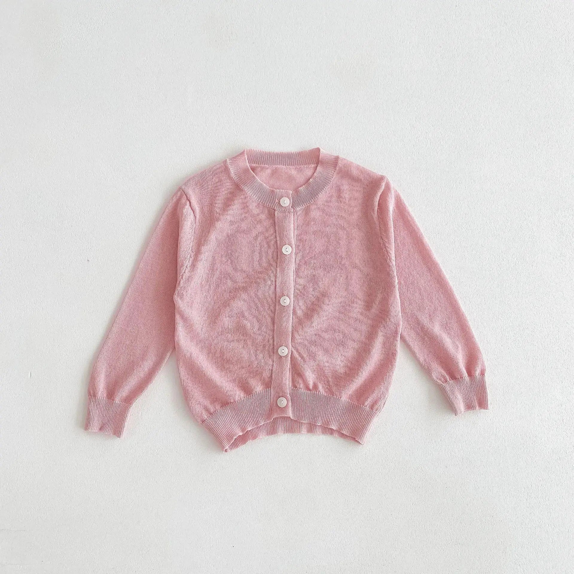カーディガン・パーカー pink / 12M  80cm / 取り寄せ（7〜21日） キッズカーディガン サマーカーディガンジャケット 薄手 シンプルベーシック 日除け クーラー冷房対策 5カラー