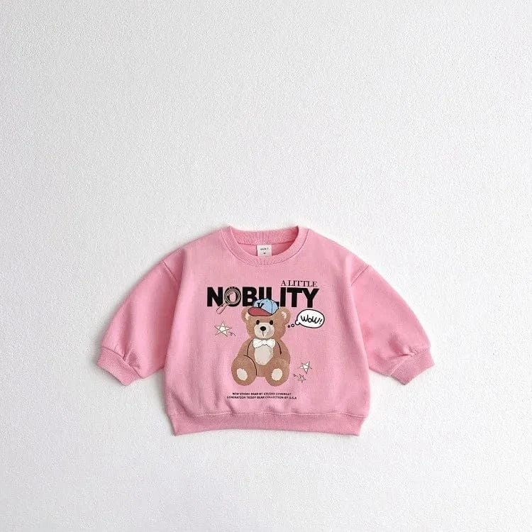 トレーナー・フーディ Pink / 24M  90CM キッズトップス ベアくまレターロゴプリント長袖スウェットシャツ【mh0008751】