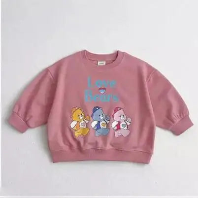 トレーナー・フーディ Pink / 24M  90CM キッズトップス ベアくまロゴプリント長袖スウェットシャツ【mh0008753】