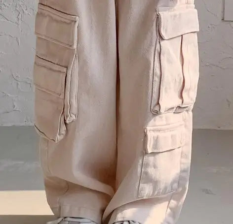 ロングパンツ・スウェットパンツ pink / 2T  90cm キッズパンツ コットンブレンド カーゴパンツ ルーズ ペインターパンツ ロングパンツ ベージュ/ピンク/2カラー