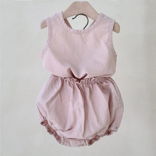 ノースリーブセットアップ Pink / 66cm ベビー セットアップ ノースリーブ トップス ブルマ【mh0002871】