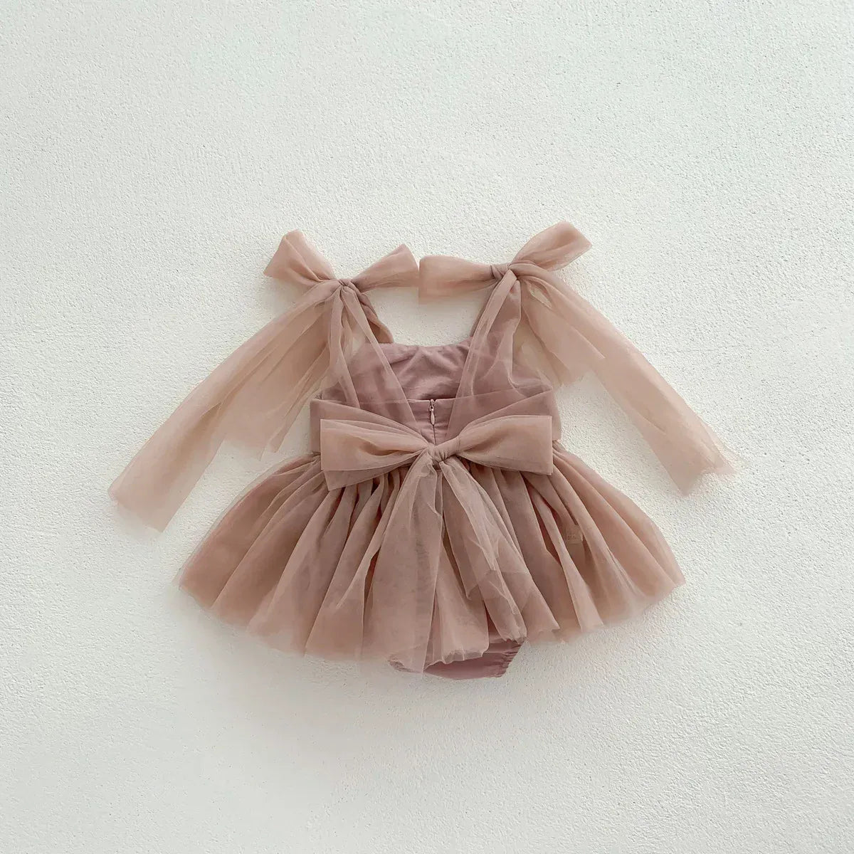 ノースリーブロンパース Pink / 66cm ベビーロンパース チュチュチュール リボン スカートボディスーツ ドレスロンパース パーティ お出かけ【mh0004466】