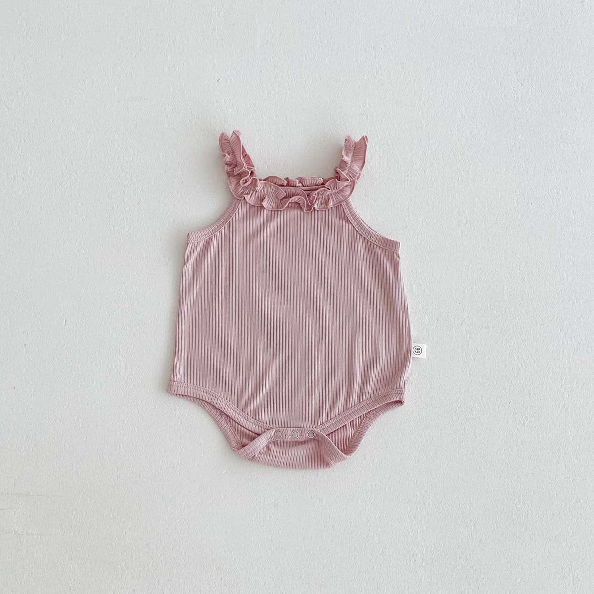 ノースリーブロンパース Pink / 66cm フリルキャミソールロンパース【mh0010305】