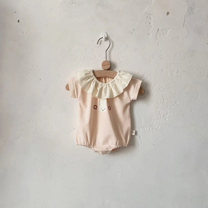 半袖ロンパース Pink / 6M  66CM ベビーロンパース サークル襟 半袖ボディスーツ うさぎミッフィー 2カラー【mh0006311】
