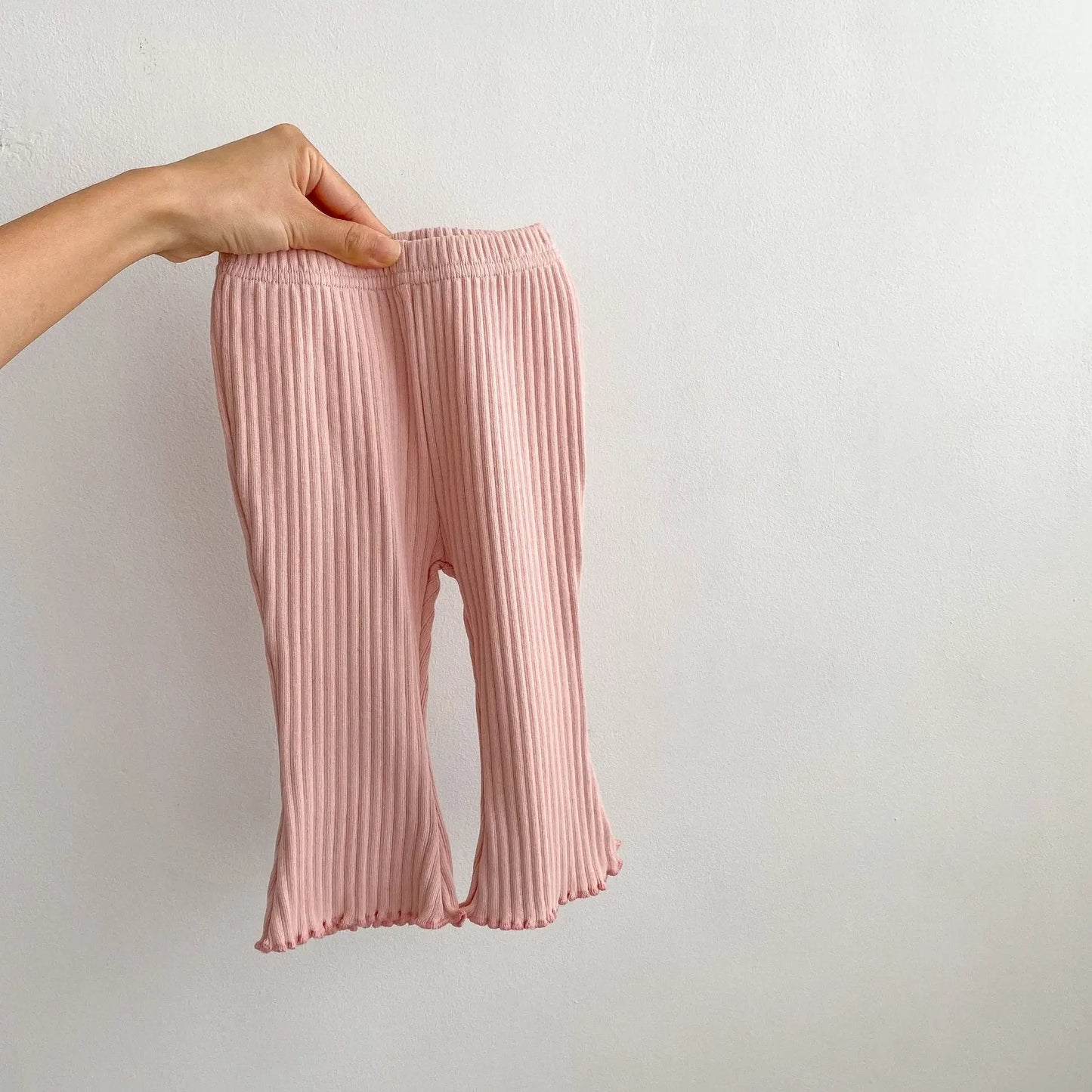 レギンスパンツ Pink / 6M  66CM ベビーパンツ シンプルベーシックフレアリブレギンスパンツ【mh0008761】