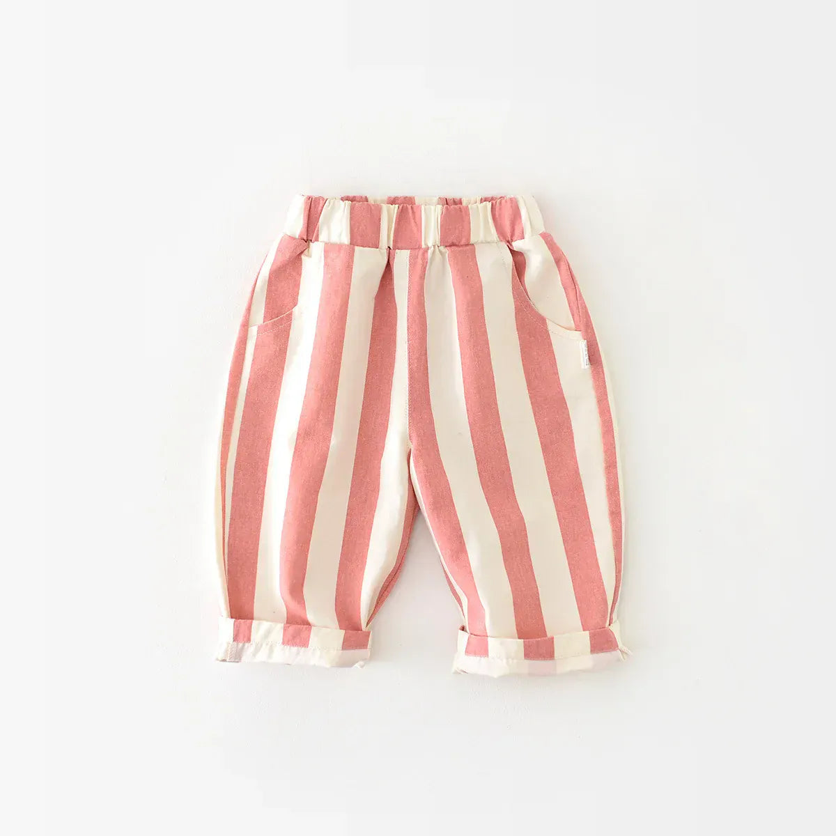 ロングパンツ・スウェットパンツ pink / 73cm / 取り寄せ（3〜14日） ☺︎ ベビーパンツ ストライプ ルーズロングパンツ グリーン/ピンク/2カラー