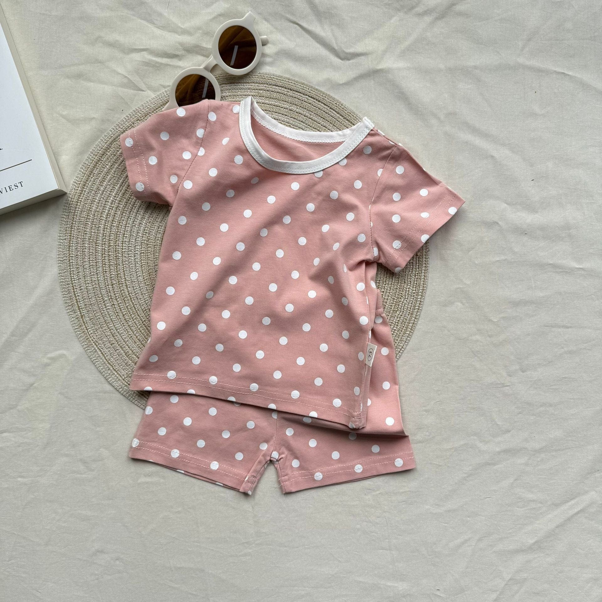 半袖セットアップ Pink / 73cm candy color dot suit 【mh0009529】