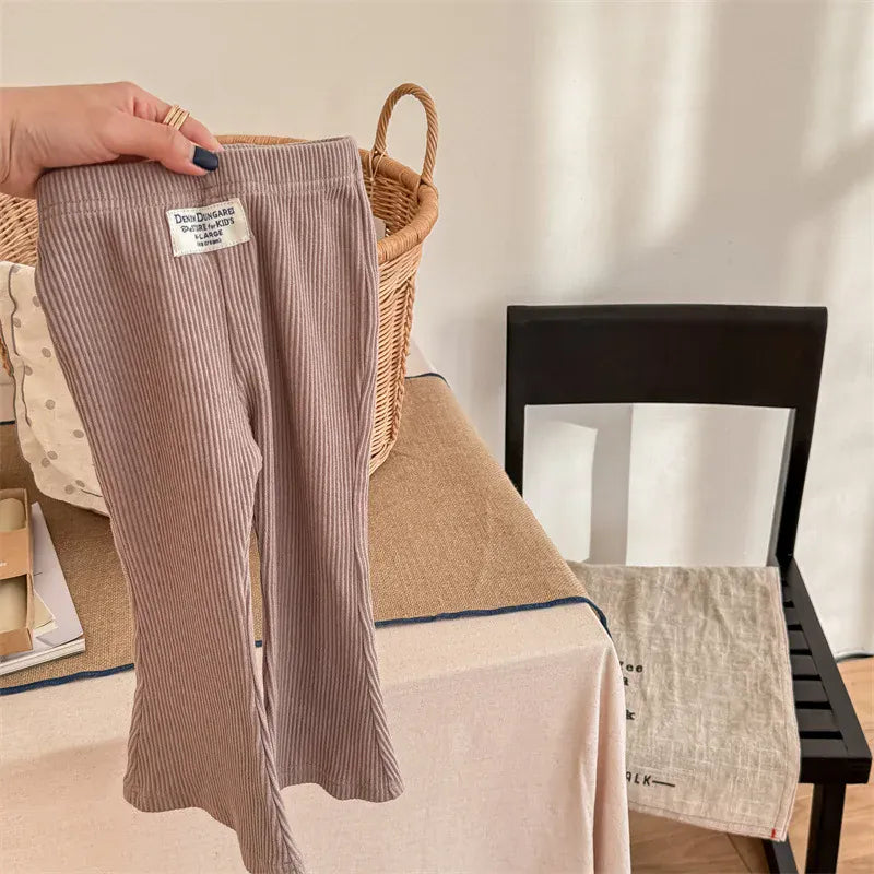 ロングパンツ・スウェットパンツ Pink / 80cm キッズパンツ リブニットフレアレギンスパンツ レギパン 3カラー