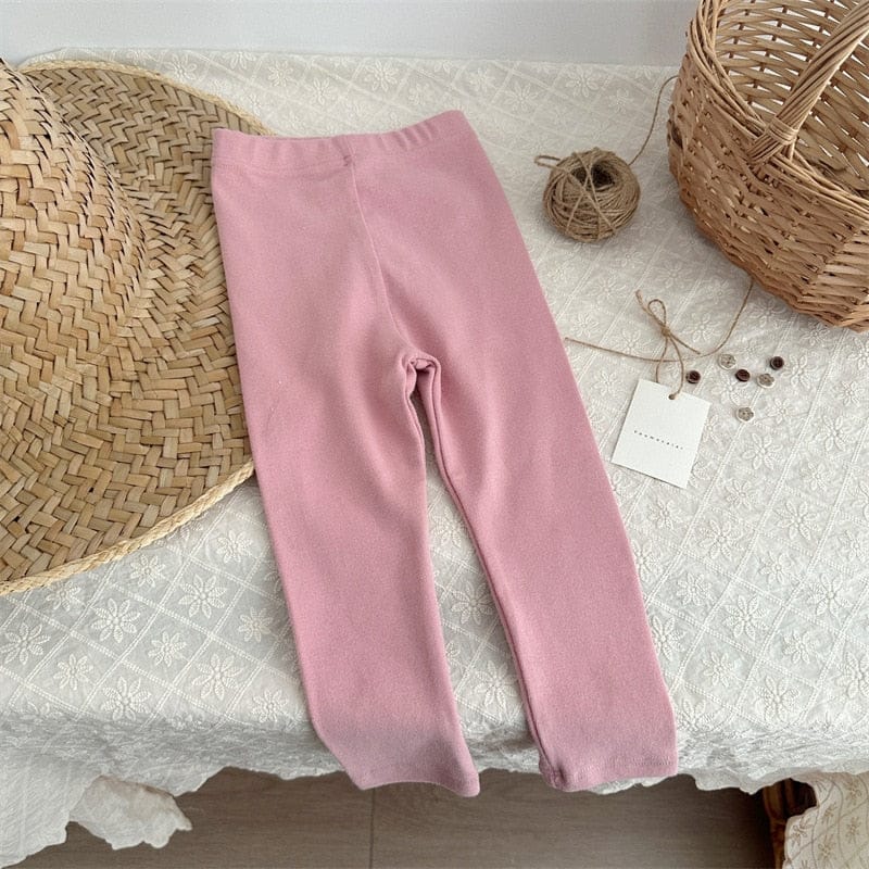 レギンスパンツ pink / 80cm キッズ シンプル ベーシック レギンスパンツ ボーダー 無地 8カラー ユニセックス