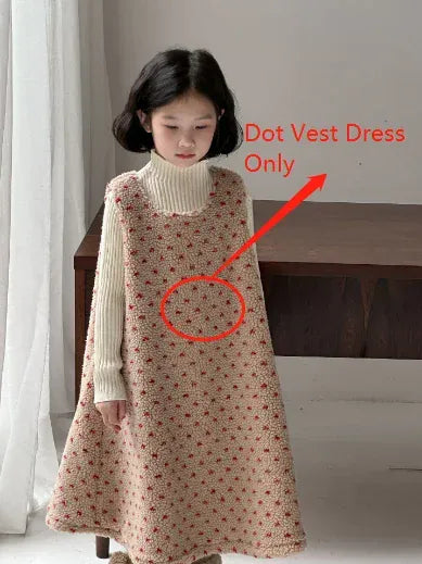 ノースリーブワンピース Pink / 90cm 1-2y / 取り寄せ（7〜21日） キッズワンピース 水玉ドットボアフリースノースリーブルーズワンピース【mh0007575】