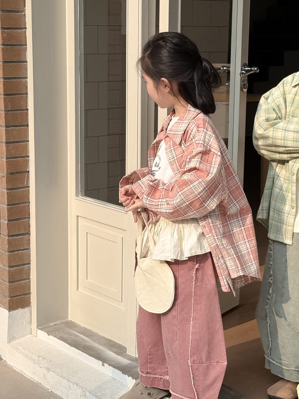 長袖シャツ・ブラウス Pink / 90cm キッズトップス レトロチェック長袖シャツブラウス【mh0009101】