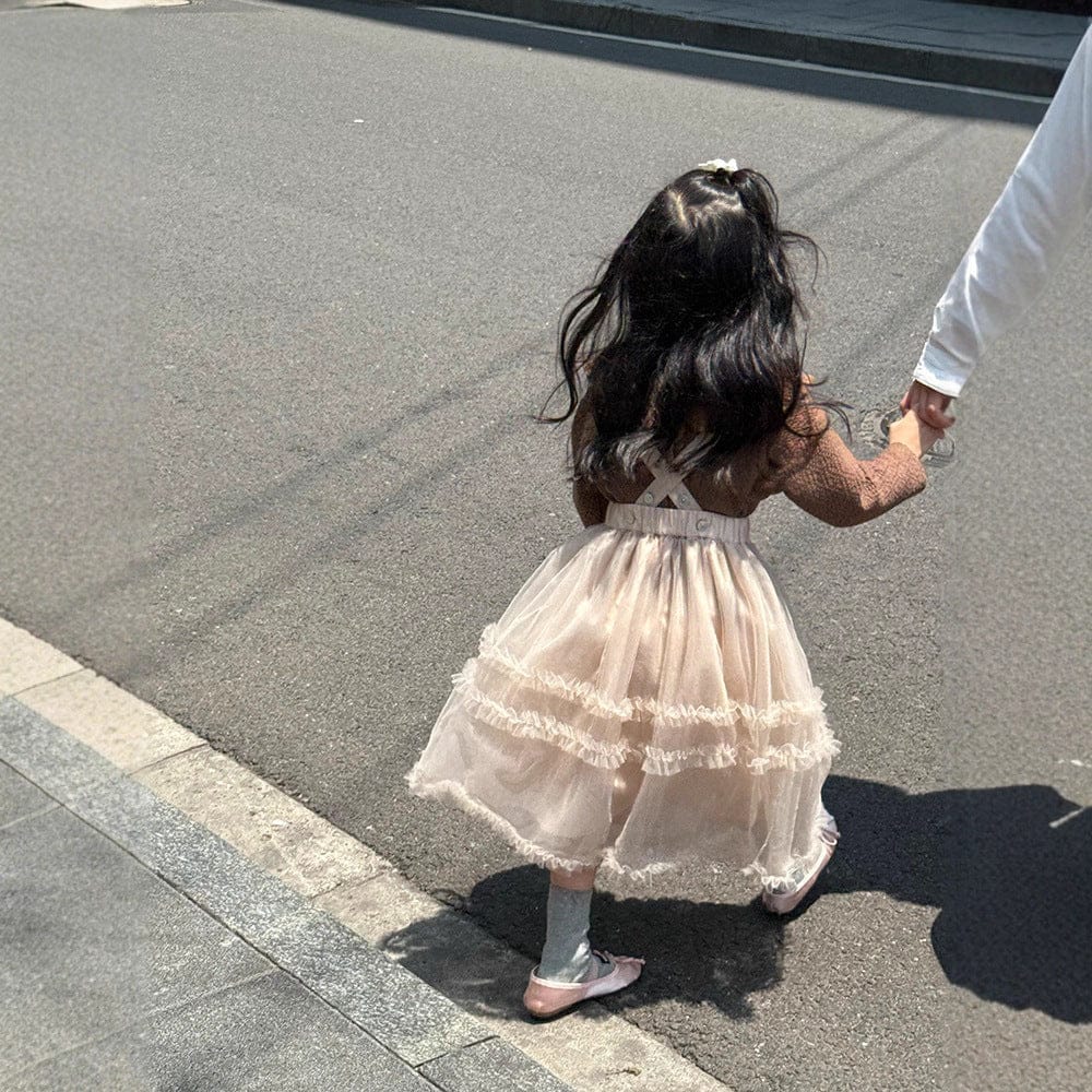 スカート Pink / 90cm サスペンダーチュチュチュールスカート【mh0010562】