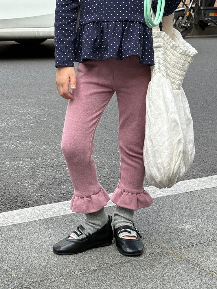 レギンスパンツ Pink / 90cm 裾フリルガーリーレギンスパンツ【mh0010585】