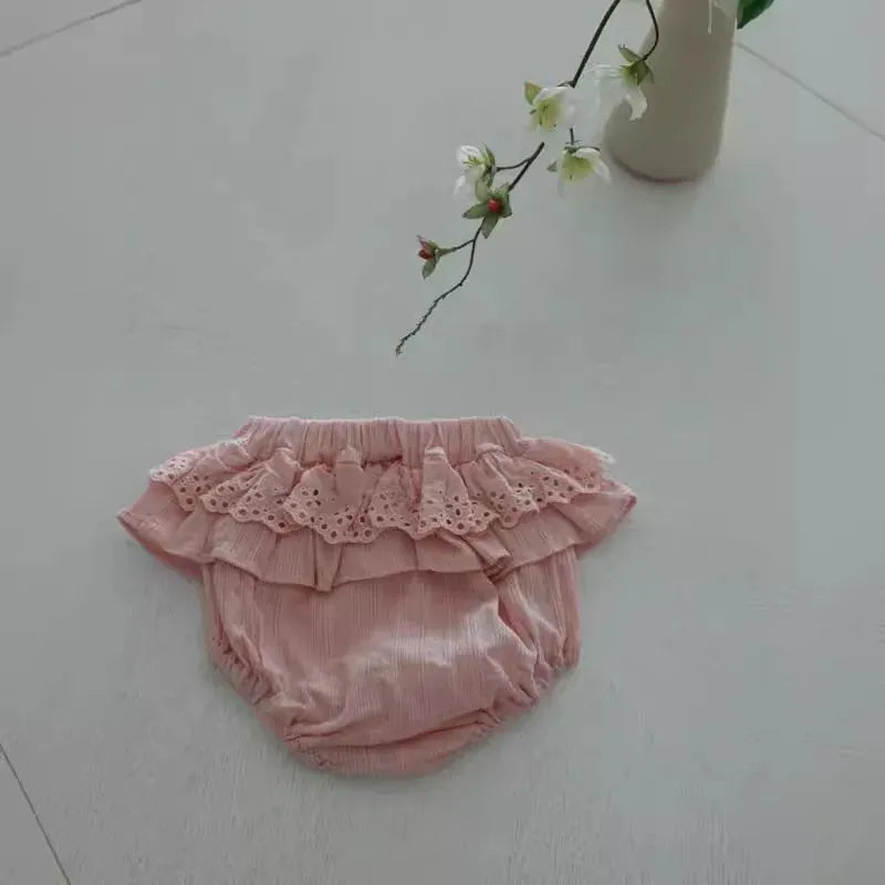ブルマパンツ pink / 9M  73cm ベビーブルマ フリルレースブルマパンツ 2カラー