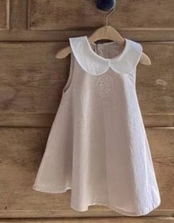 ノースリーブワンピース pink dress / 80cm ☺︎ ベビー キッズ フラワー 刺繍 丸襟 ノースリーブ ロンパース ワンピース リンク 姉妹 お揃い コーデ ガールズ