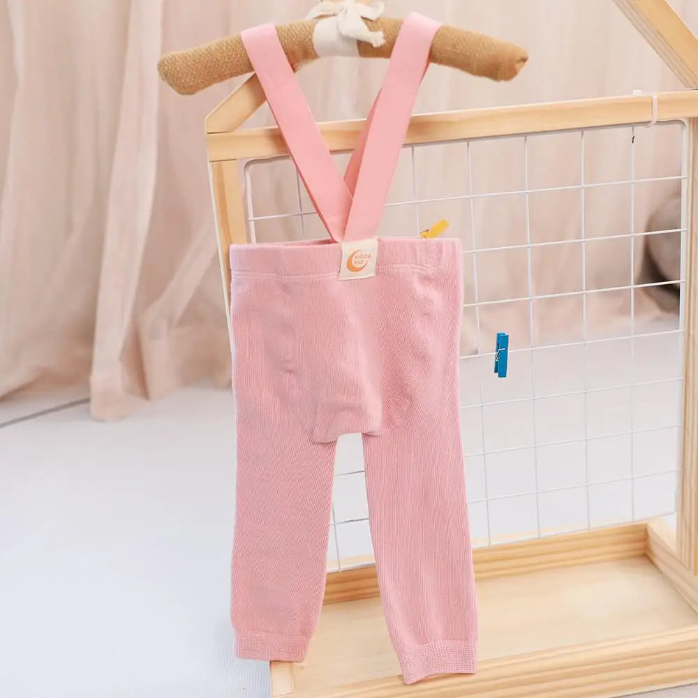 レギンスパンツ pink / L  2-3Y ☺︎ ベビーパンツ サスペンダータイツ レギンスパンツ
