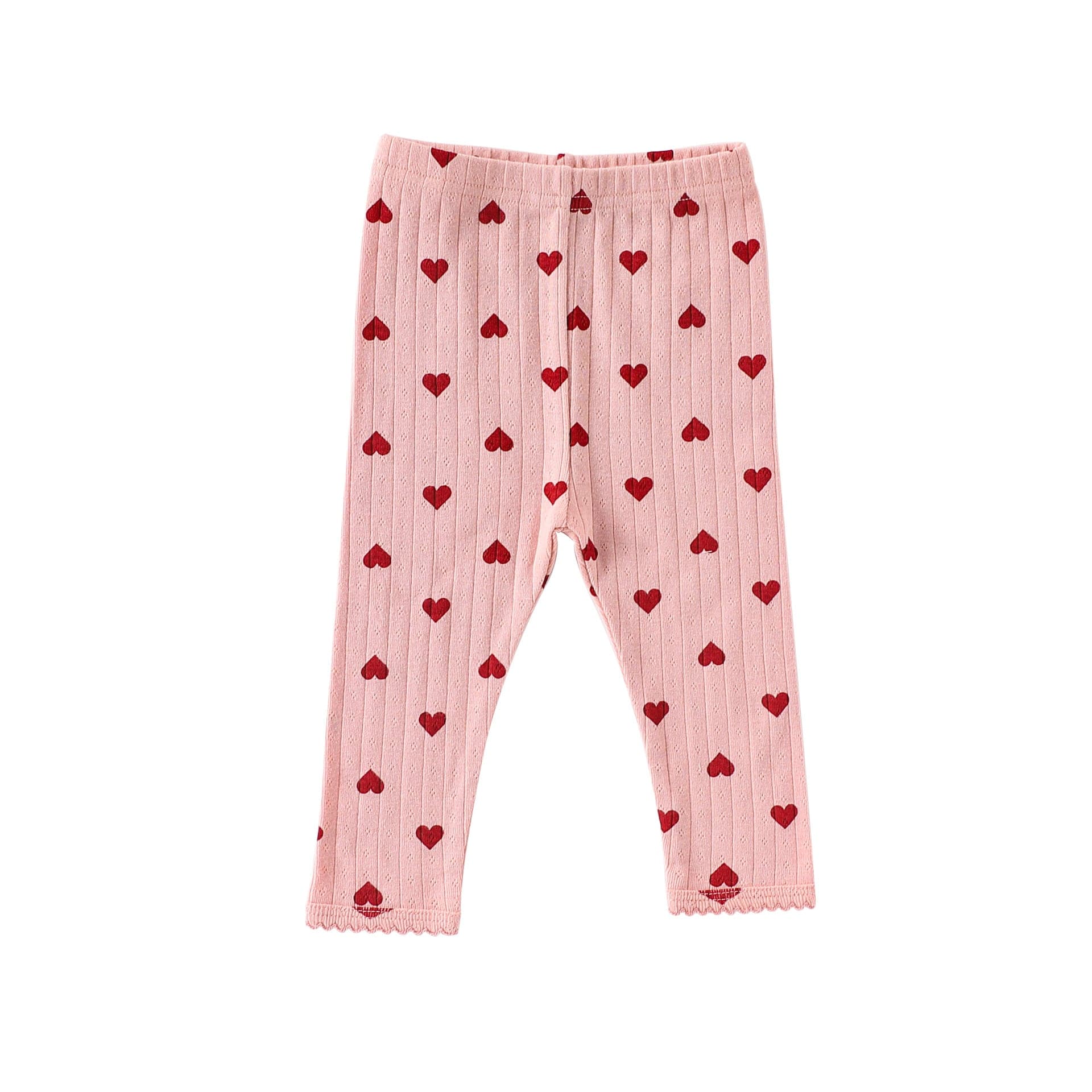 ロンパースセットアップ Pink Pants / 66cm ハート/リボン長袖肌着ロンパース/ロングパンツ【mh0010732】