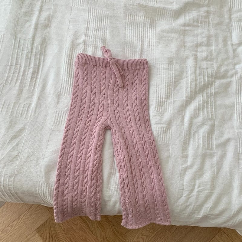 ニット・セーター pink pants / 73cm ベビー キッズ ニット ケーブル編み セーター パンツ 3カラー ユニセックス
